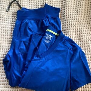 NEW Landau Forward Blue Scrub Top and Bottom